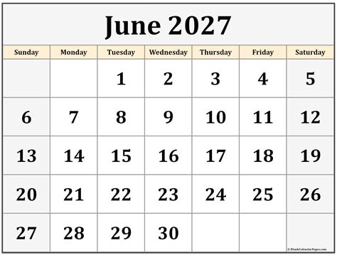 June 2027 calendar | free printable calendars