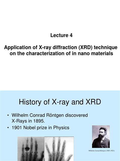 Application of X-Ray Diffraction (XRD) Technique in Nano Composite Materials | PDF | X Ray ...