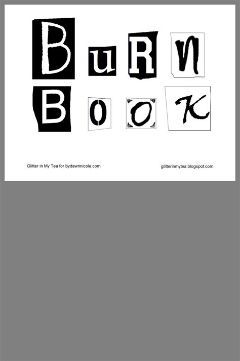 Printable Burn Book Template