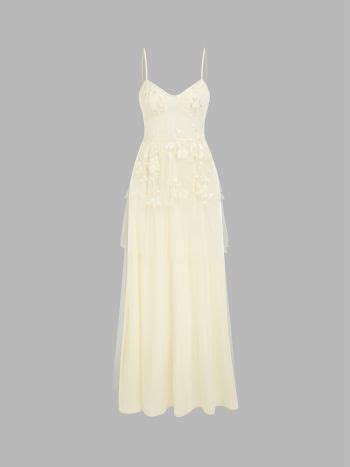 Floral Sheer V-neck Maxi Dress For Date Wedding