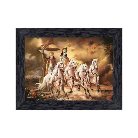Generic PnF Arjun Kishan Geeta updesh Religious Wood Photo Frames with ...