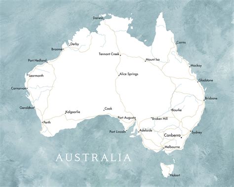 Carte de Map of Australia ǀ Toutes les cartes et planisphères sur le mur | Europosters