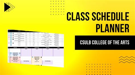 CSULB School of Art - Class Schedule Planner - YouTube