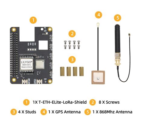 Buy LILYGO T-ETH ELite SX1262 868MHz LoRa Shield Expansion Board With ...