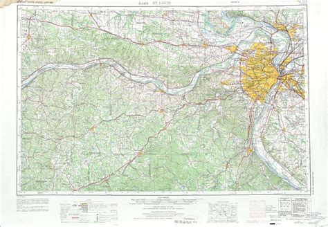 St Louis topographic map, MO, IL - USGS Topo 1:250,000 scale