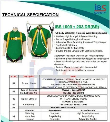 IBS Safety Belt and Harnesses - IBS Full Body Harness For Work ...
