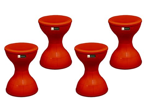 Homegenic® Storage Nilkamal Stool (Red) Set of 4 : Amazon.in: Home ...