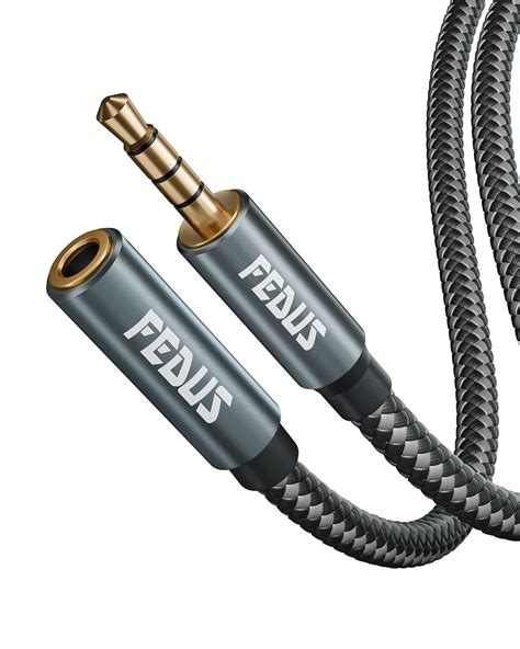 FEDUS 3.5mm Male to Female 5M Aux Extension Audio Cable with Microphone ...