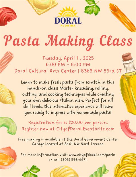 Pasta Making Class - City of Doral