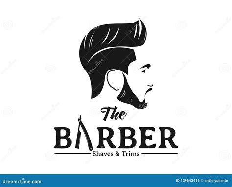 Men Barbershop Hairstylist Banner Logo Badge Vector Design Stock ...
