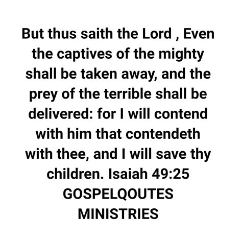 ISAIAH 49:25‭ KJV | Gospel quotes, Quotes, Kjv