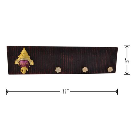The Divine Luxury – Fancy Ganesha Wood Key Ring Holder | 11 x 3 x 11 ...