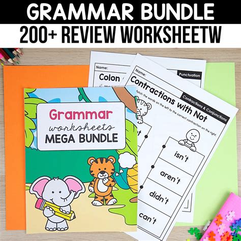Grammar Worksheets MEGA BUNDLE K-2nd Grade – My Nerdy Teacher