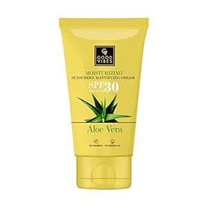 Good Vibes Aloe Vera Moisturizing Sunscreen Mattifying Cream SPF 30 (50 ...
