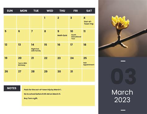 March 2023 Calendar Template - Download in Word, Google Docs ...