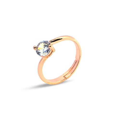 Circular Gemstone Rose Gold Ring – Anisa