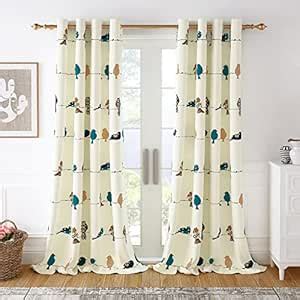 Buy Story@Home Cotton Curtains for Door - 7 Feet with TieBackBirds on ...
