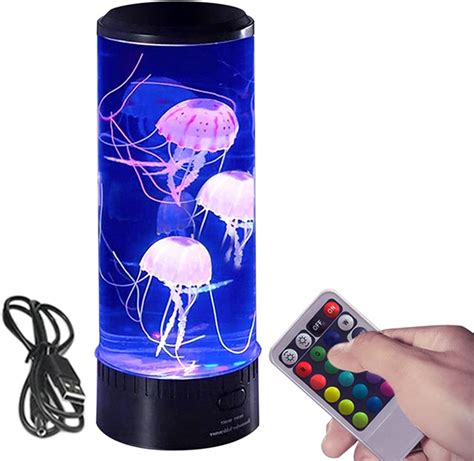 LED Jellyfish Lamp, Acrylic Jellyfish Aquarium Lamp Jellyfish Lava Lamp ...