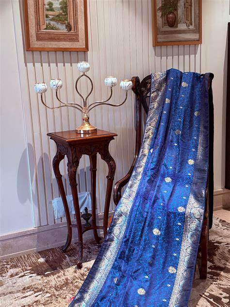 Zari Woven Banarasi Saree with Floral & Paisley Motifs, Golden Brocade ...