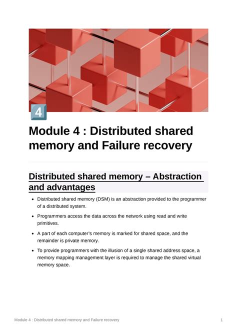 Module 4 - Distributed shared memory and Failure recovery - ³ Module 4 ...