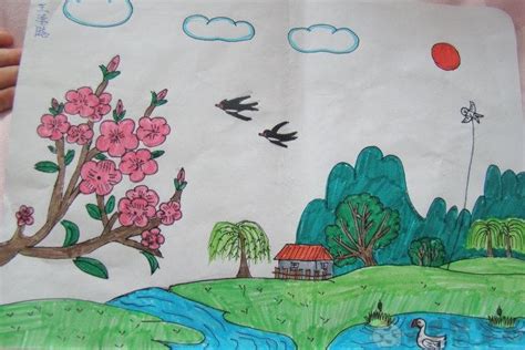 春天主题儿童绘画作品《早春》 - 有点网 - 好手艺