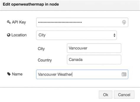 Node Red OpenWeatherMap 的图像结果