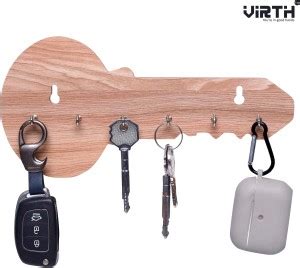 Virth 6 Hooks "KEY ART" Premium Wooden Keys Stand Kitchen,Office ...