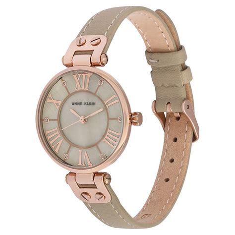 Buy Online Anne Klein Quartz Analog Mother of Pearl Dial Leather Strap ...