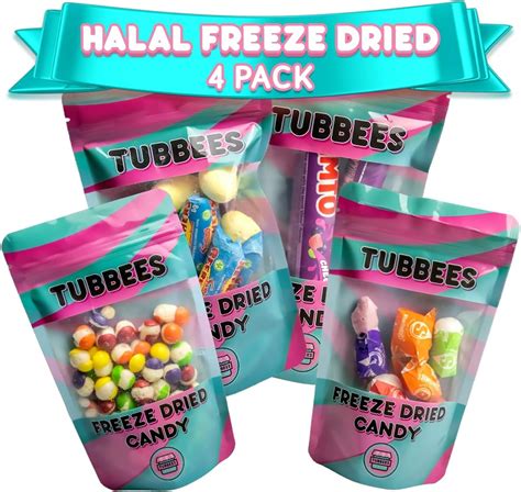 Tubbees Freeze Dried Sweets, 4 Pack Halal Selection Bundle, Skittles ...