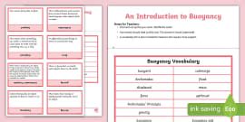 An Introduction to Buoyancy Lab Tab Booklet -Twinkl