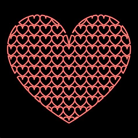 Neon heart with hearts inside Heart pattern in heart red color vector illustration image flat ...