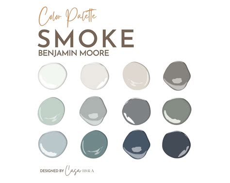 Smoke Paint Color Palette, Benjamin Moore, Interior Paint Palette ...
