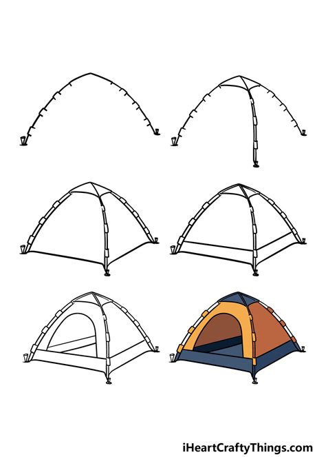 How to Draw A Tent - A Step by Step Guide | Tent drawing, Camping ...