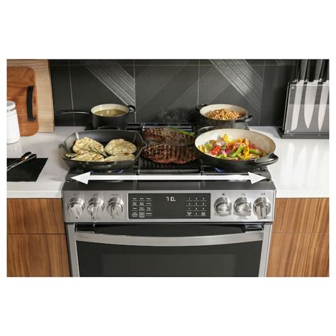 GE Profile 30-in 5 Burners 4.3-cu ft / 2.4-cu ft Self & Steam Cleaning ...