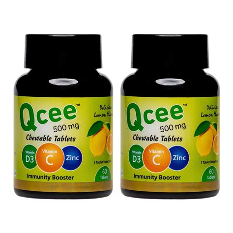 Buy QCEE CHEWABLE TABLETS 60 TAB | VITAMINS & ZINC | LEMON FLAVOUR ...