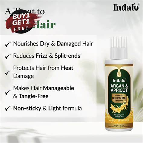 Argan & Apricot Hair Oil for Dry, Frizzy Hair – Nourishing Hair Oil ...