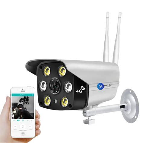 Outdoor 4G Sim Camera with 1080P Wide Angle View Night Vision Motion D ...