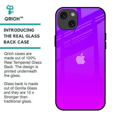 Purple Pink iPhone 15 Plus Glass Back Cover - Flat 35% Off On iPhone 15 ...