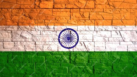 Premium Vector | Republic of India flag with gray stone wall tiles ...