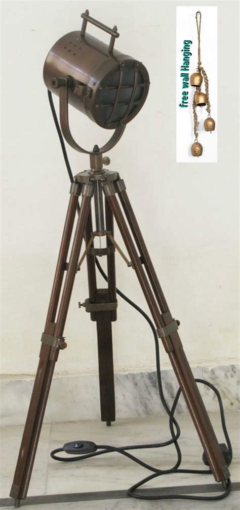 Exotic Art Wood Steel Tripod Stand Lamp, Brown : Amazon.in: Home & Kitchen
