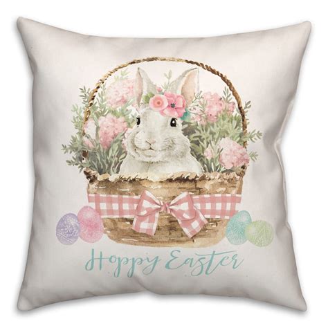 Hoppy Easter Bunny Basket Throw Pillow | Michaels