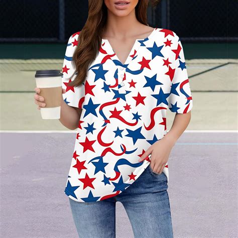 Sweet Home Farm Memorial Day Shirts for Women Graphic Tees 4Th Of July ...
