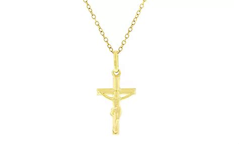 14K Yellow Gold Cross Pendant | Groupon Goods