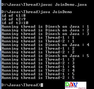 Join Method in Java 的图像结果