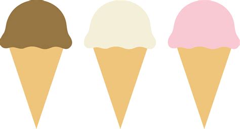 Three Ice Cream Cones - Free Clip Art