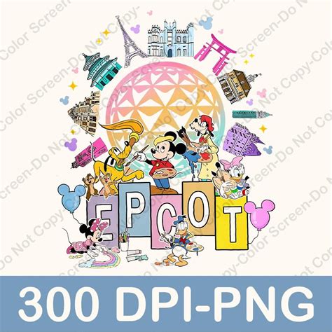 Buy Epcot Center Mouse and Friends Artist Png, Disney Epcot ...