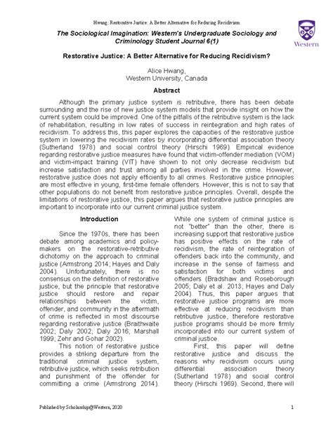 Alice+Hwang - Its goog - Hwang: Restorative Justice: A Better ...