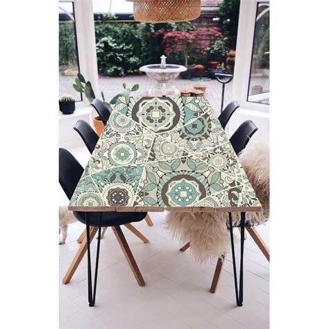 Mandala Art With Leafs Self Adhesive Sticker For Table – Myindianthings