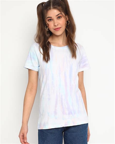 Buy Women's White Tie & Dye T-shirt Online at Bewakoof