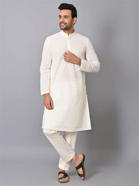 Chikan Cream Kurta Set – ETHNIC COTLER